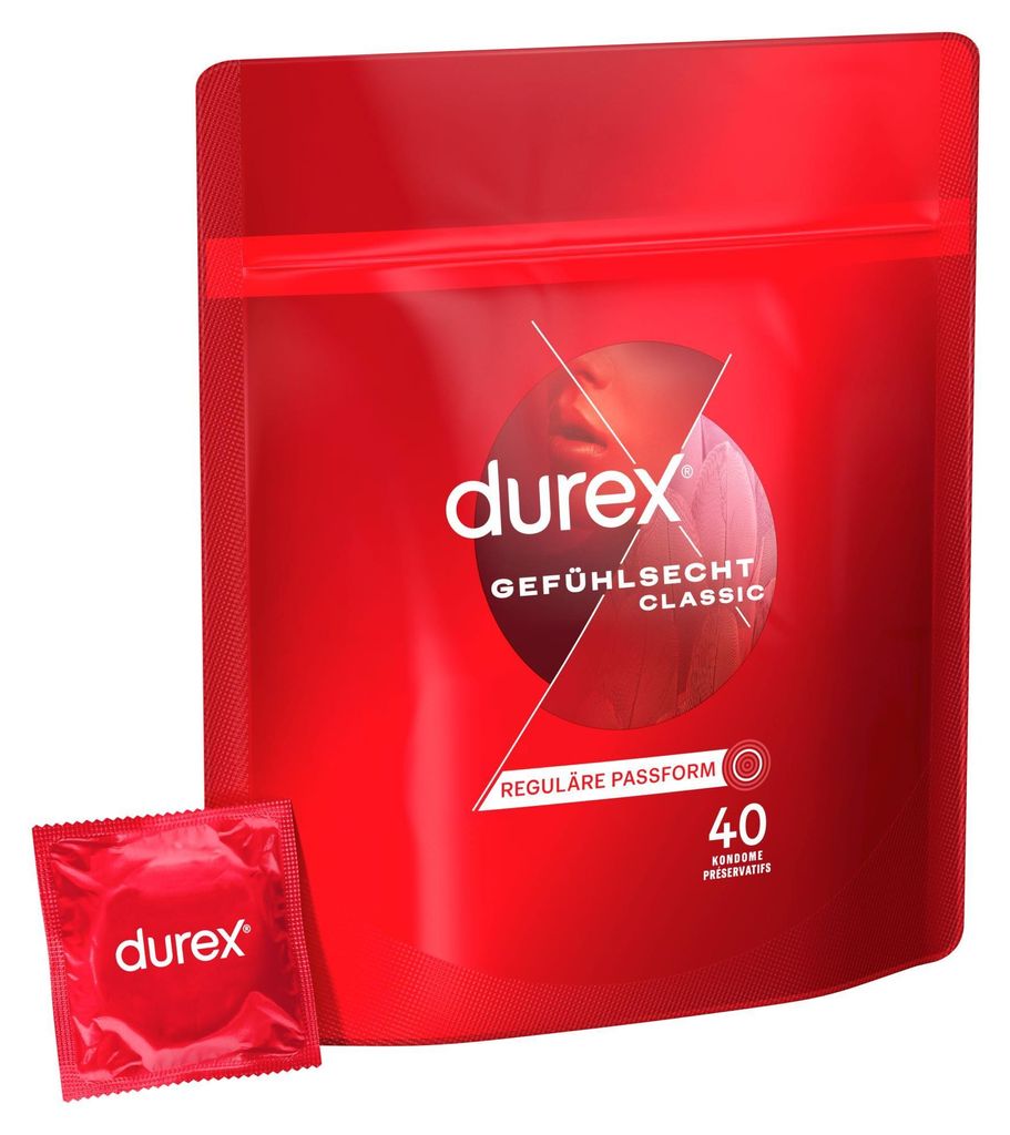 durex 3306580 durex Kondome Gefühlsecht Classic, 40 St. Productafbeelding 