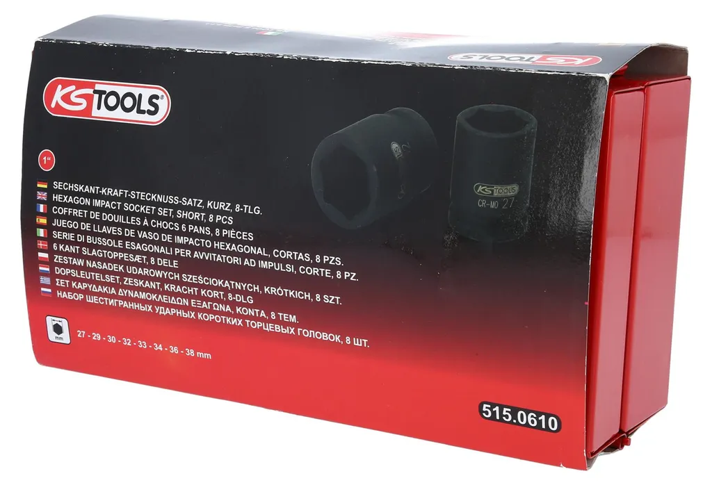 Coffret de douilles à chocs 1" KS TOOLS 8 douilles courtes de force - 5