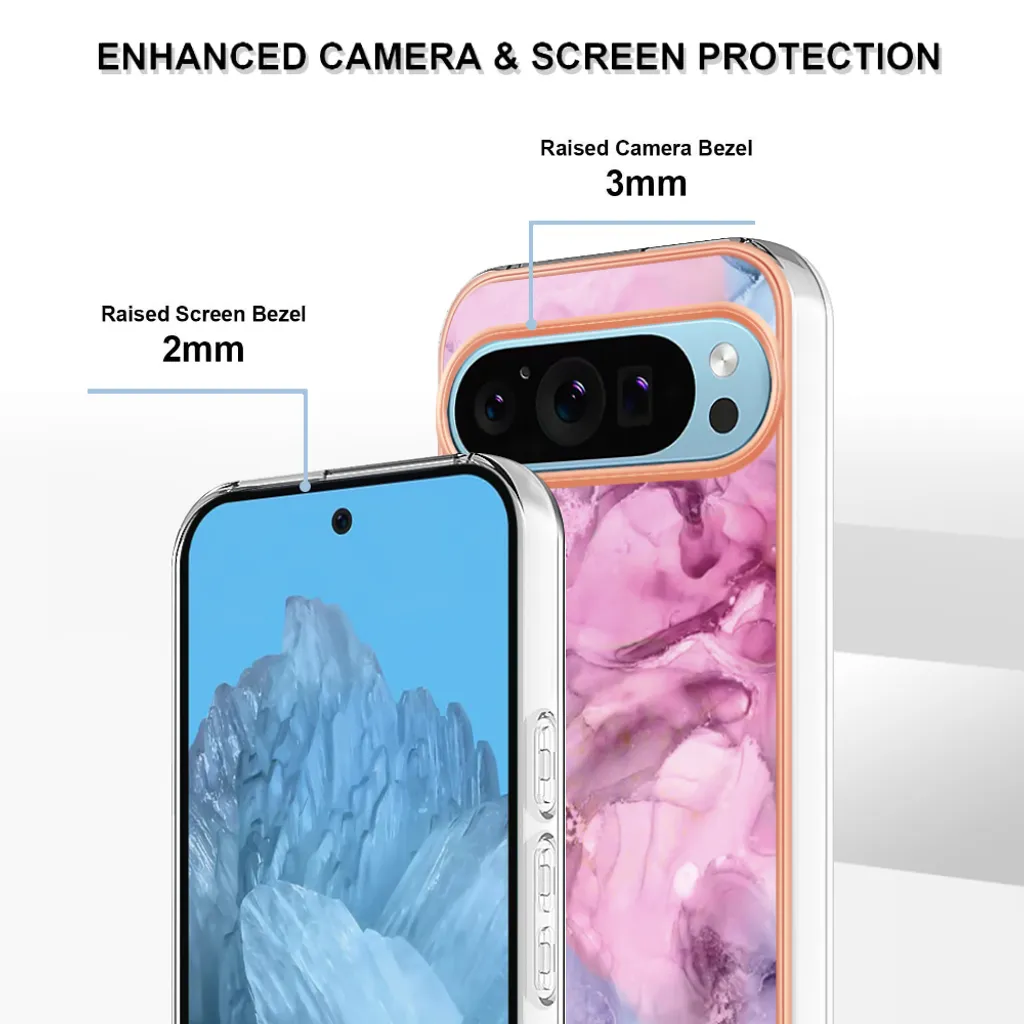 Knoowcase Custodia Per Google Pixel 9 Pro | Design Floreale Placcato Oro | Antiurto Morbida TPU - 3