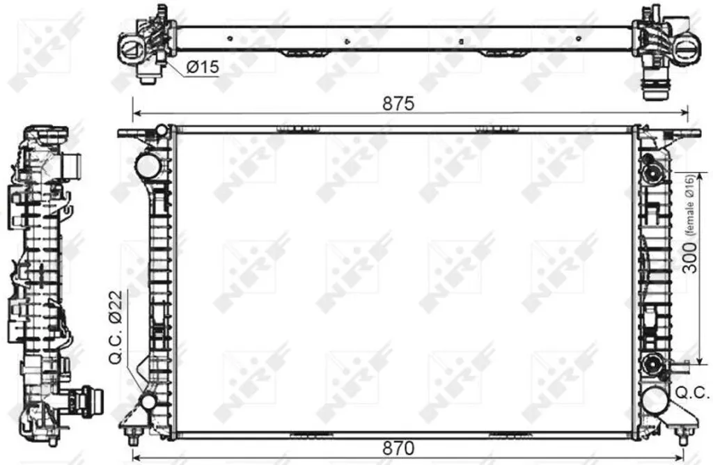 Radiateur pour résoudre la surchauffe moteur de votre Audi Q5 8R NRF