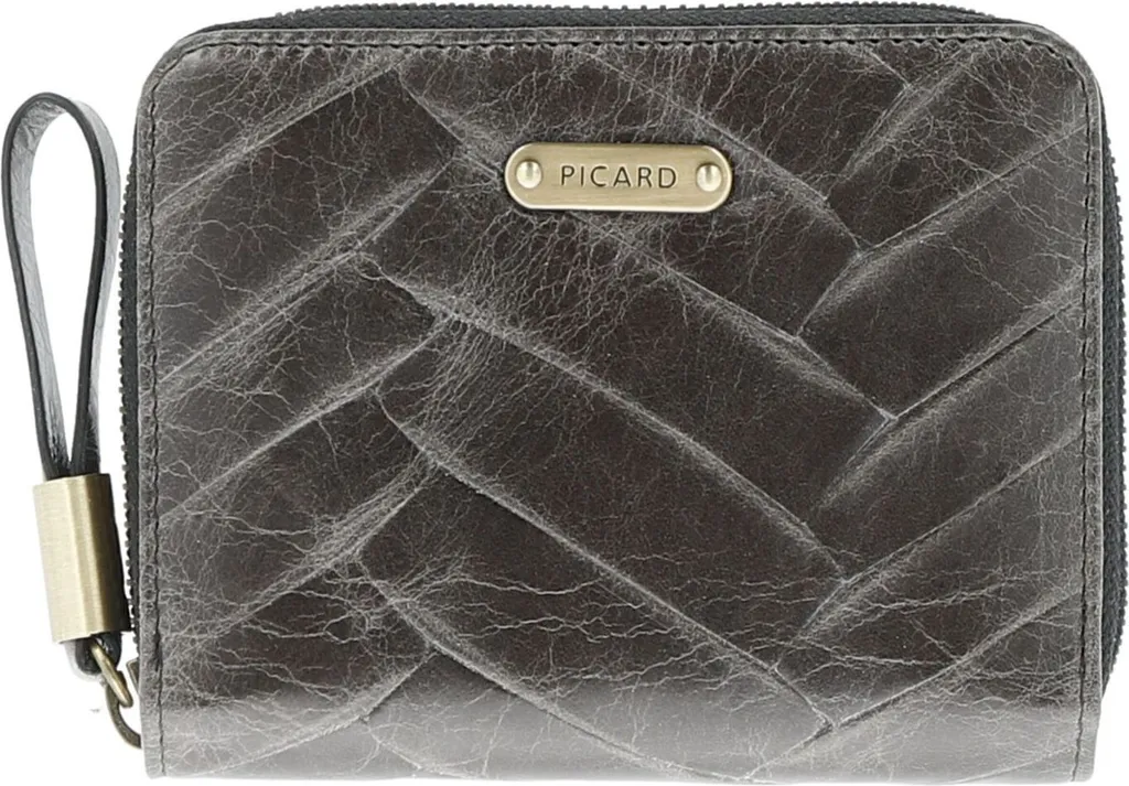 Portafoglio Uomo PICARD Basket Nero | Portafoglio in Pelle con Zip