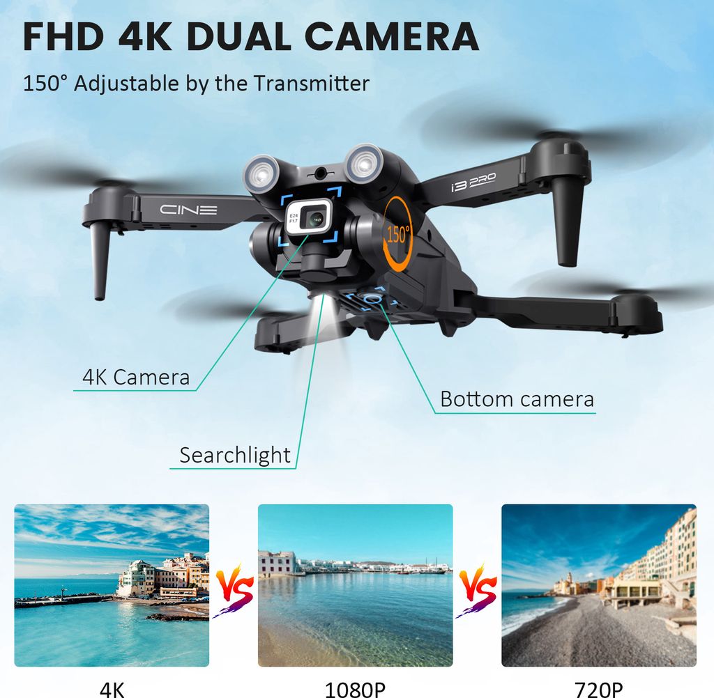 I3 PRO Drohne mit Kamera HD 1080P, FPV WiFi | Kaufland.de