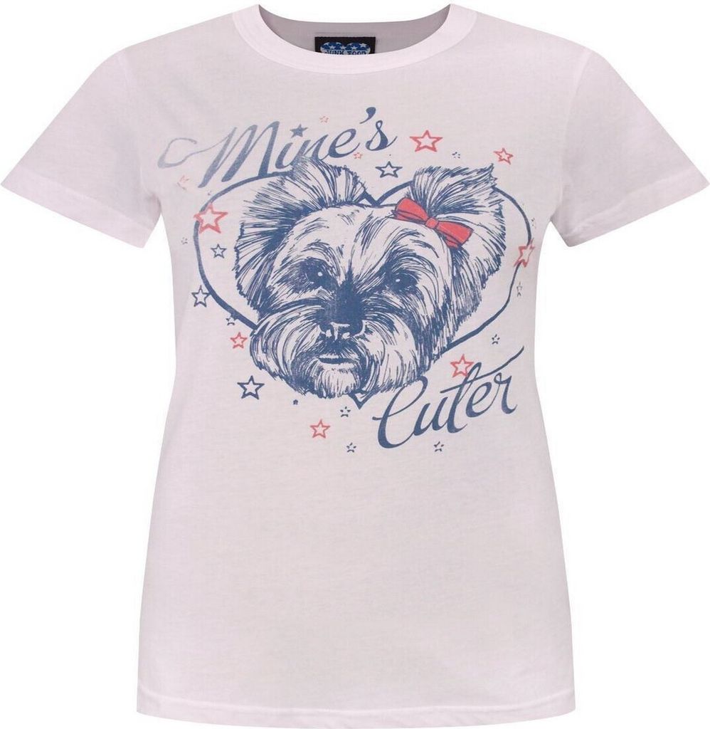 Junk Food - "Mine ́s Cuter" T-Shirt für Damen NS5839 (L) (Blassrosa)