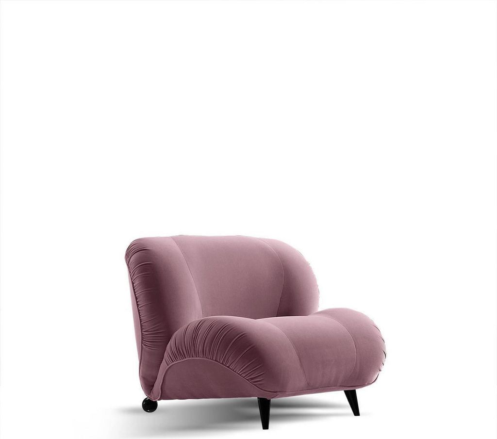 Sessel Einsitzer Luxus Polster Möbel Wohnzimmer Einsitzer Sessel Textil Lounge