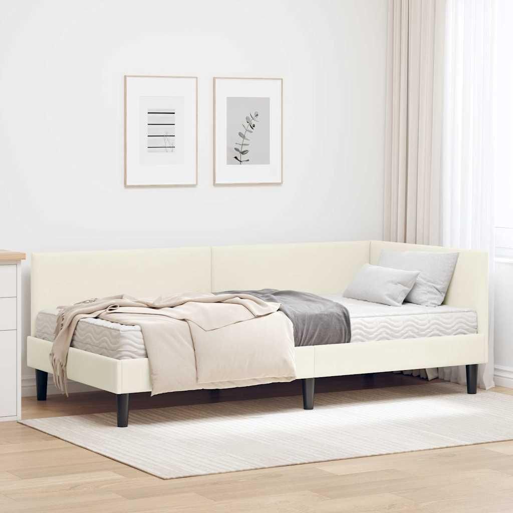 Maison Exclusive - Eckbettgestell mit Matratze Sonstiges 2 pcs Creme Samt