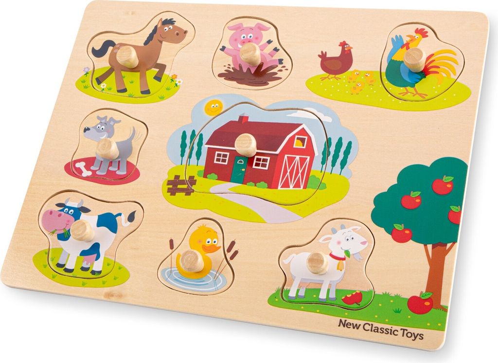 New Classic Toys Knoppuzzel - 8 stukjes - boerderij
