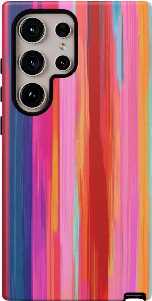 Abstrakte Kunst mit lebendigen, vertikalen Streifen – Hülle Kompatibel mit Samsung Galaxy S24 Ultra
