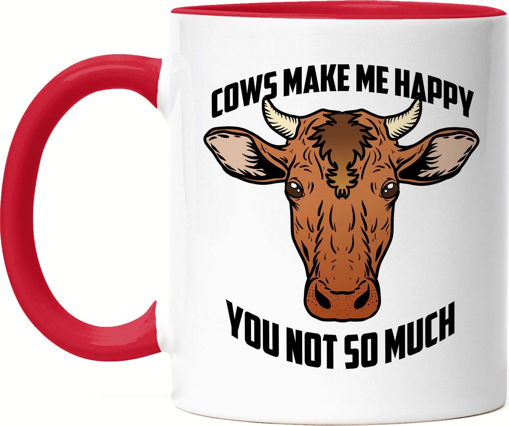 Cows Make Me Happy You Not So Much Tasse Rot Kuh-Fans Produktbild 