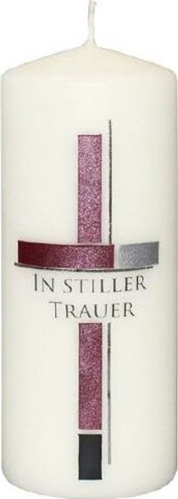 Trauerkerze mit Ornament "In stiller Trauer"