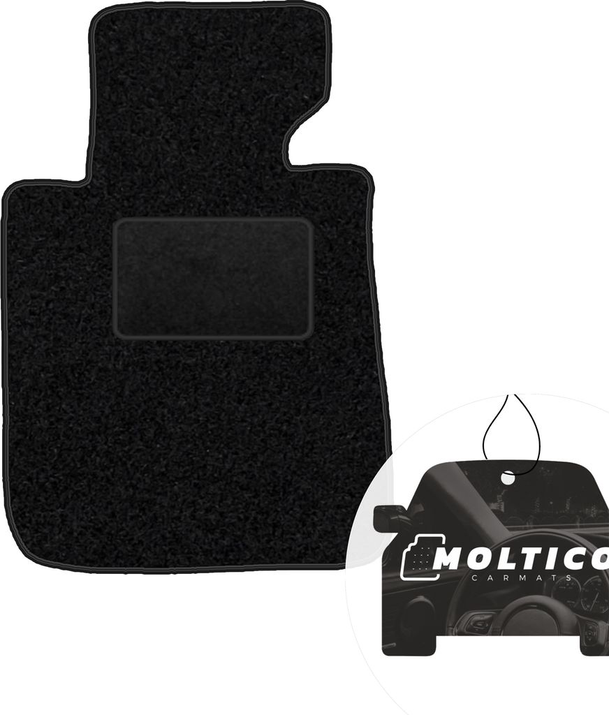 moto-MOLTICO Fahrer Fußmatte Auto Velours Fahrerseite Autoteppiche Schwarz Fahrermatte 1-teilig passend für BMW 1er E87 2004-2011