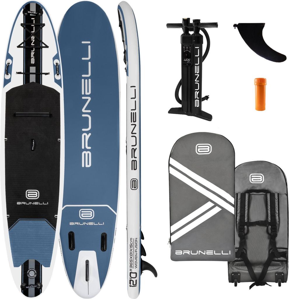 BRUNELLI 12.0 Woven X Fusion Double Layer iSUP Board Stand Up Paddle 365cm blau