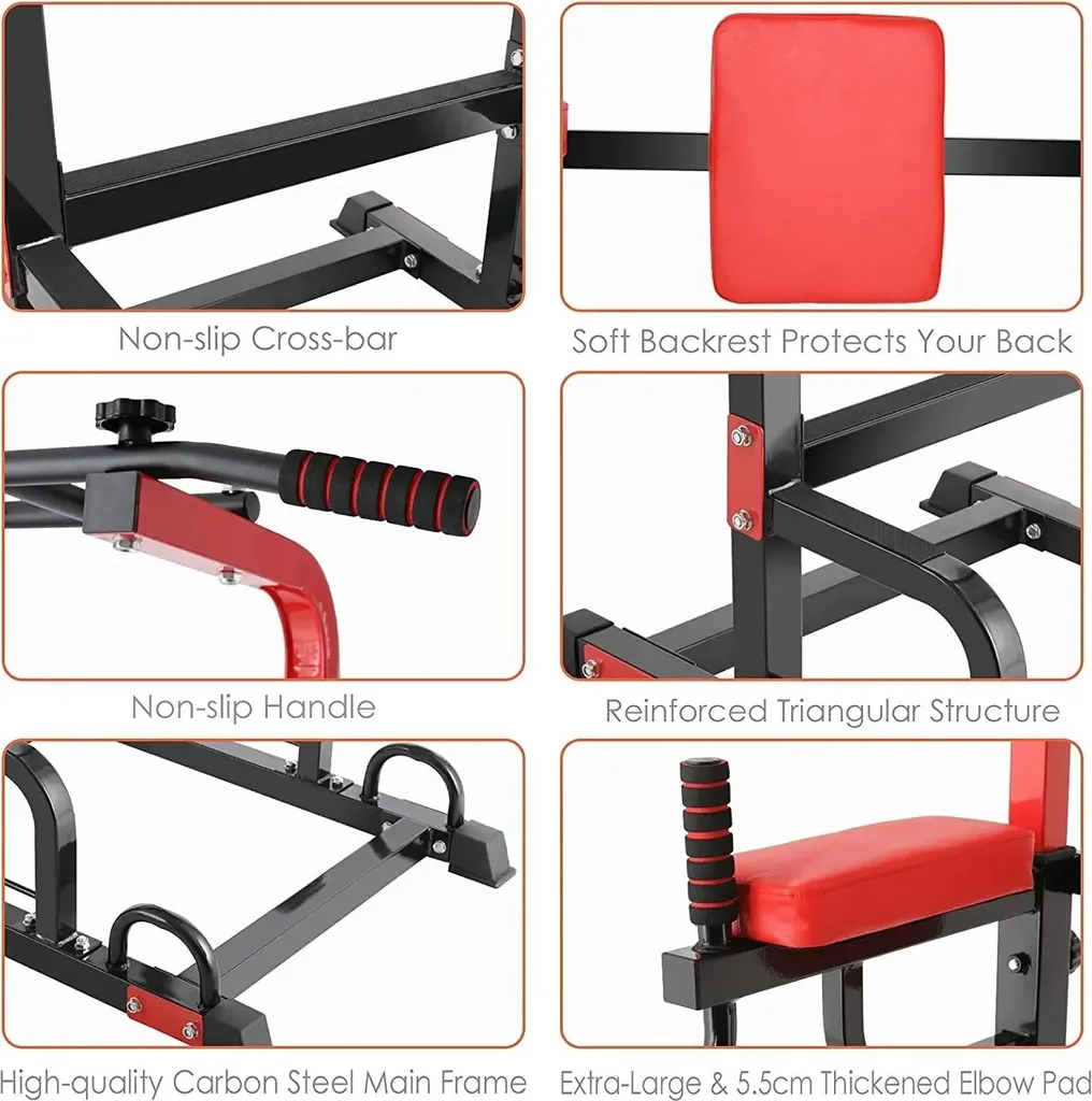 Power Tower Musculation Stable - Barre de Traction et Dips Sans Secousse - 5