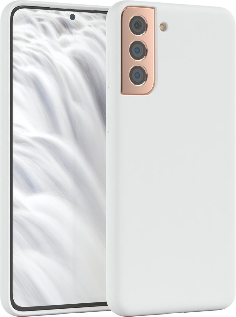 EAZY CASE Silikonhülle für Samsung Galaxy S21 Plus 5G Silikon Backcover Schutz in Weiß