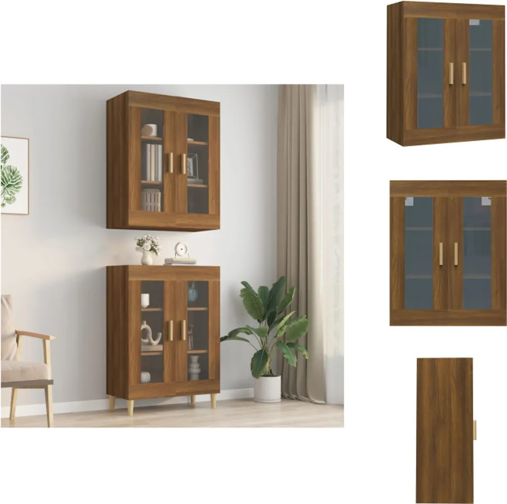 Armadietto Pensile Rovere Marrone vidaXL | Mobile Vetrina Casa 90cm