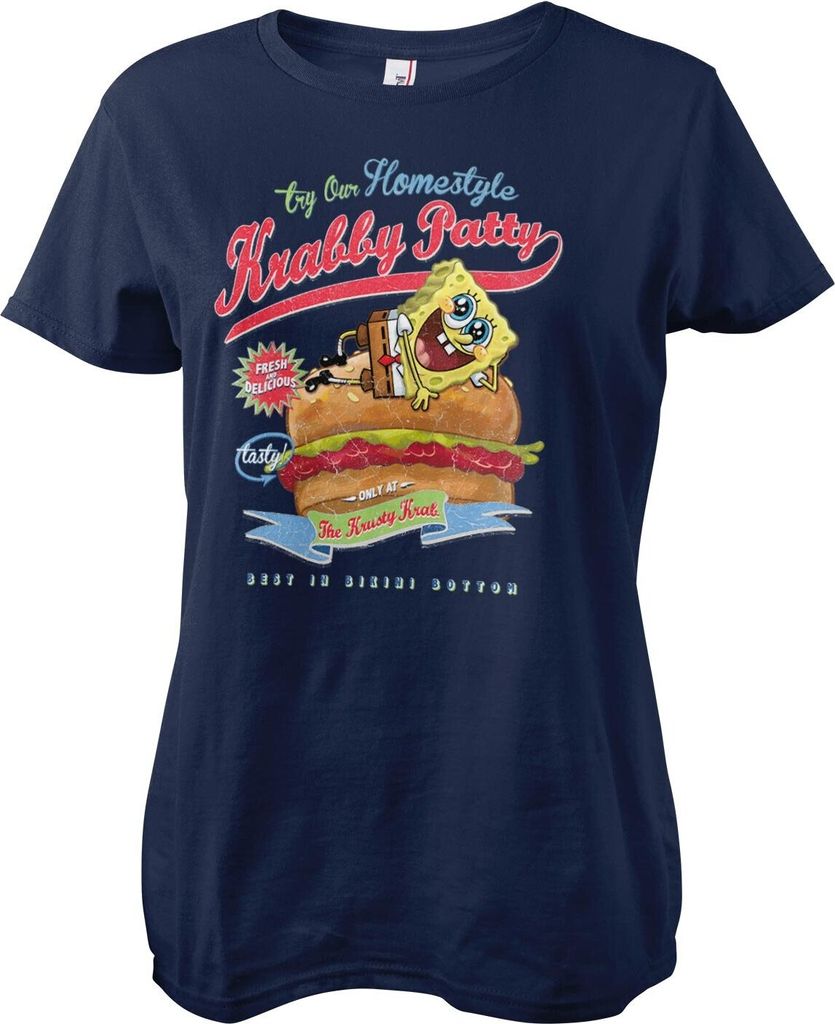 Homestyle Krabby Patty Girly Tee - X-Large - Navy