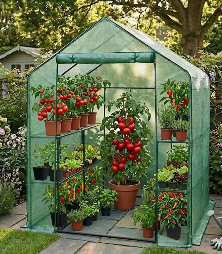 Gewächshaus GREENHOUSE XL Frühbeet Treibhaus Frühbeet Foliengewächshaus Tomaten