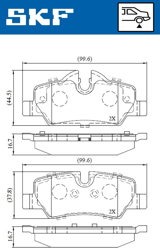 SKF VKBP 90124 Bremsbelagsatz, Scheibenbremse OE 34216871300 kompatibel mit Mini