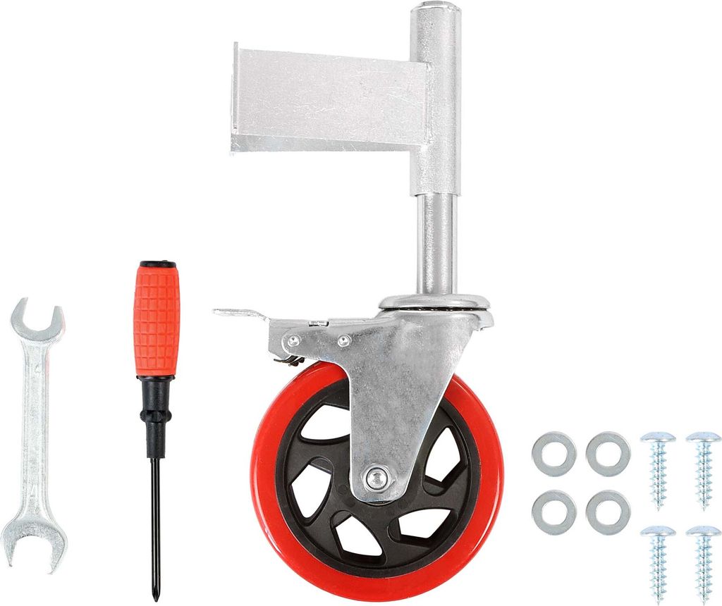 Wiltec Torrolle mit Bremse bis 150 kg Traglast, Torlaufrolle mit robustem Rad, Schiebetorrolle aus Stahl, Lenkrolle für Schiebetor und Gartentor