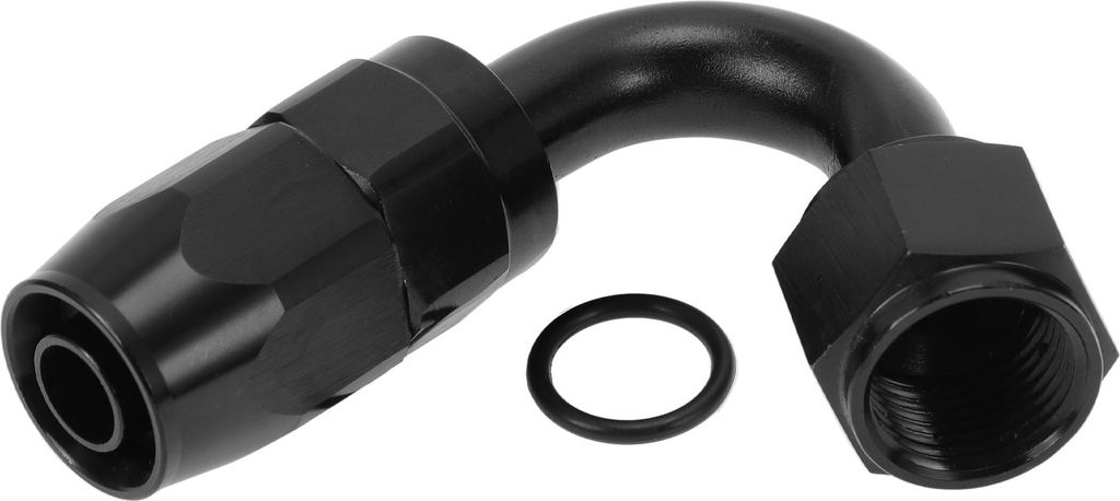 Männlicher Reduzierer Schlauchanschluss Adapter TF-1001-AN8 120° Kraftstoffleitung Verbinder Aluminium mit O-Ring Schwarz