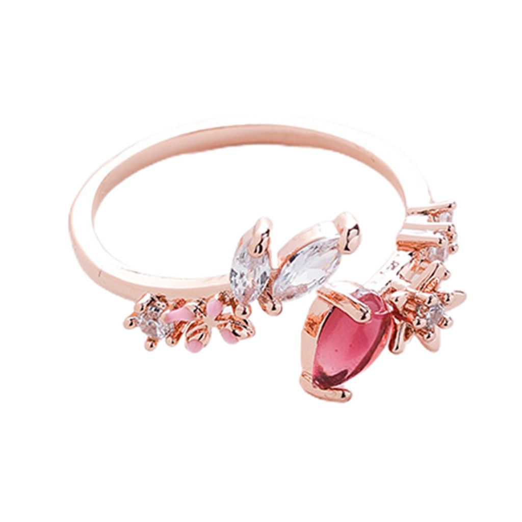 Modischer Ring, wunderschön feine Verarbeitung, Strass-Zirkon eingelegt, offenes Design, dekorieren Sie Schmuck, Persönlichkeit, trendiger Finger...