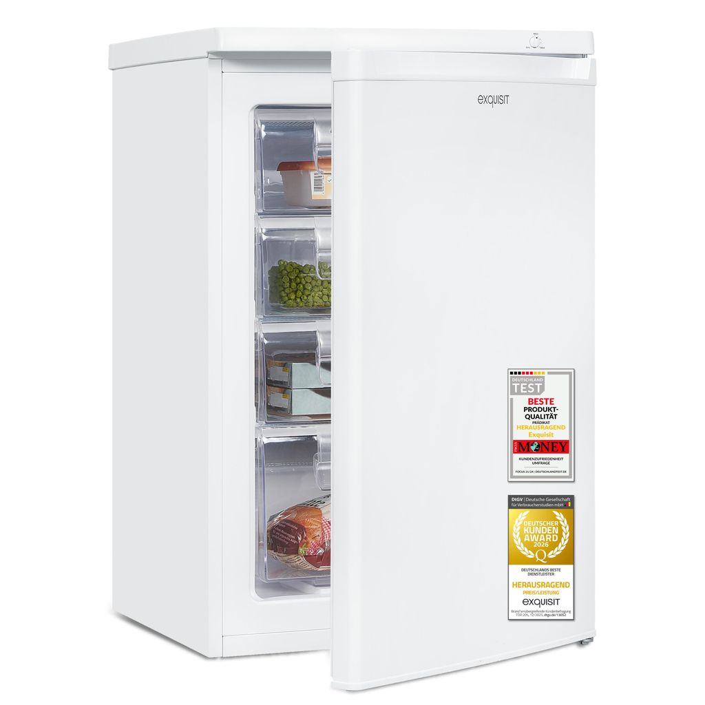 Exquisit Gefrierschrank GS512-040E weiss | 91 l Nutzinhalt Produktbild 