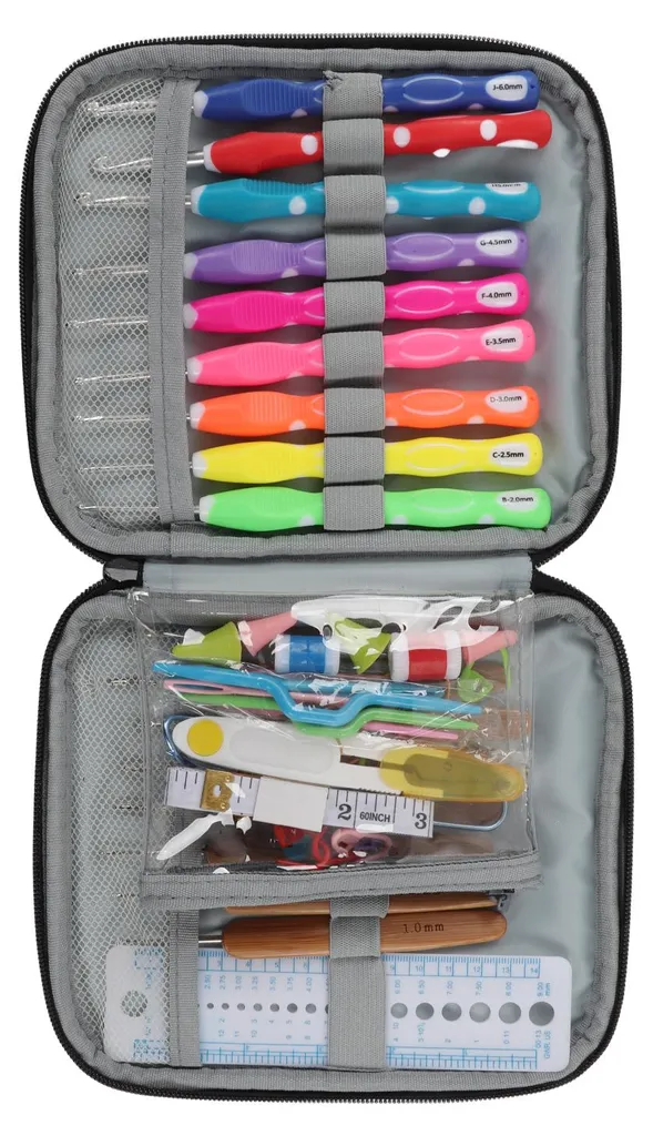 Kit de crochets ergonomiques tête unique pour couvertures et bonnets