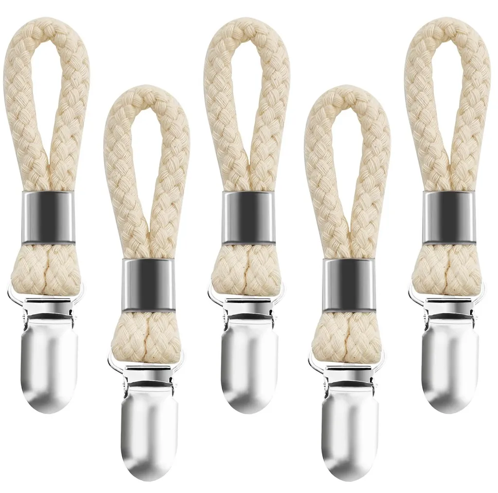 Porte-serviettes 5 pinces en acier inoxydable pour salle de bain - 40cm