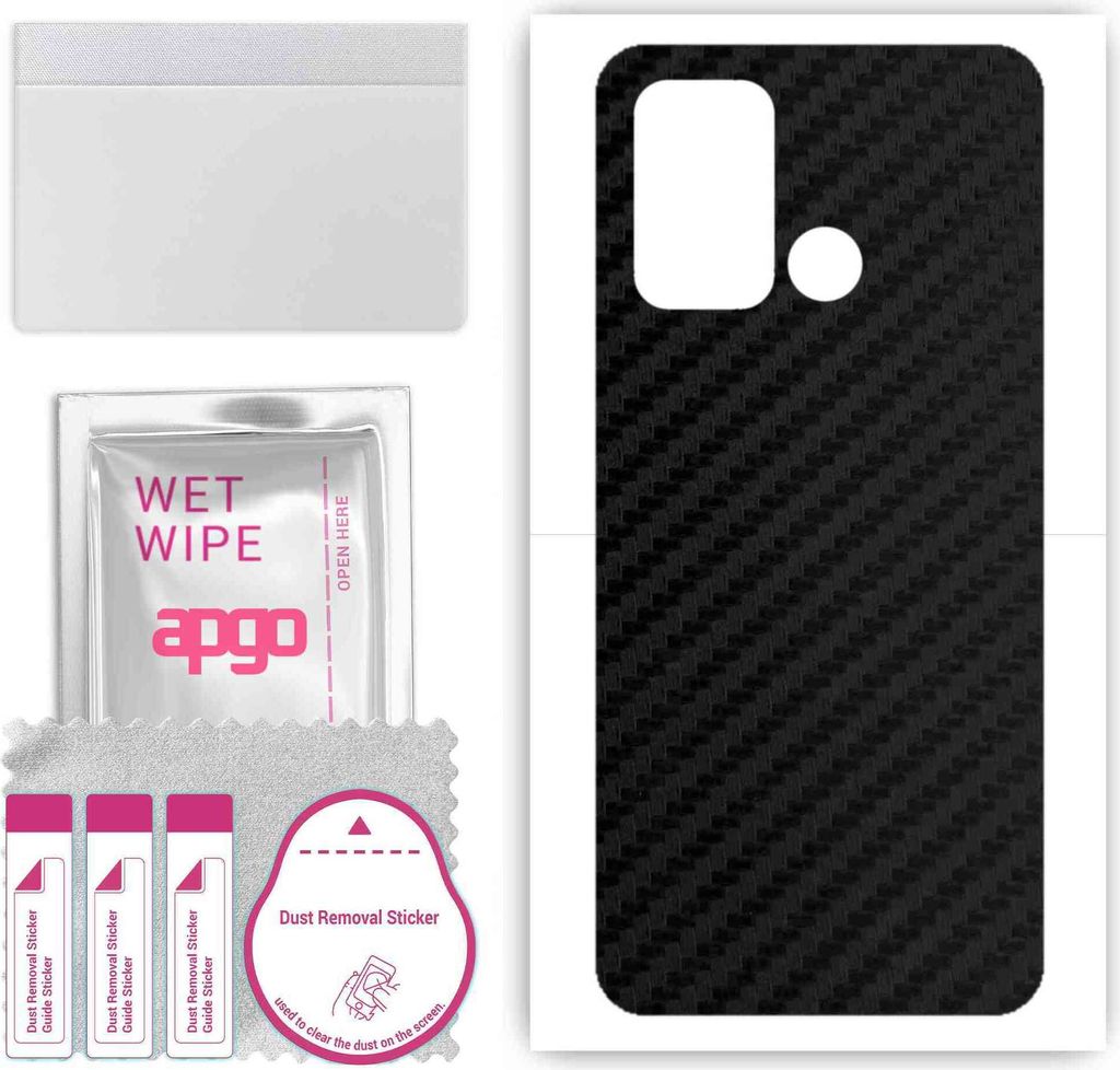 apgo Rückseite Schutzfolie, Skin, kompatibel mit ZTE Blade A53 Plus, Hinten Displayschutzfolie aus Vinylfolie, kratzfest, einfache Montage - Schwa...