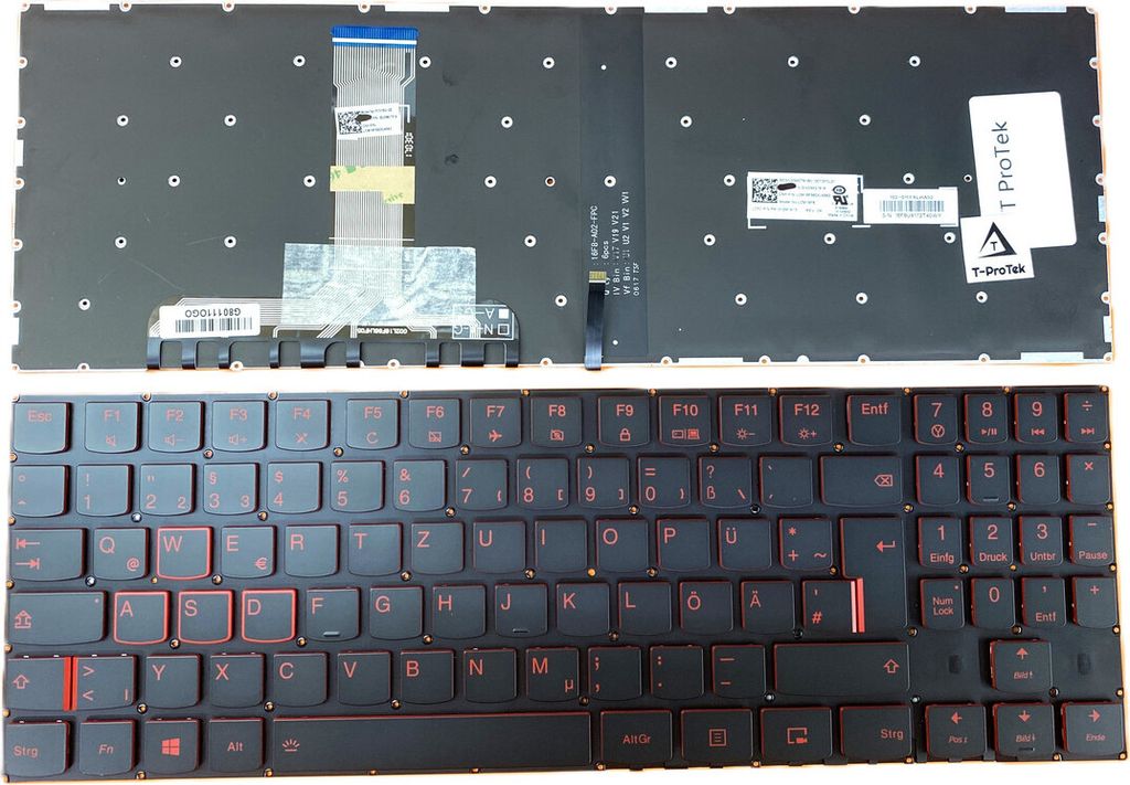 DEUTSCHE - Tastatur mit Beleuchtung kompatibel für LENOVO Legion Y7000-2019 (81NS) Serie
