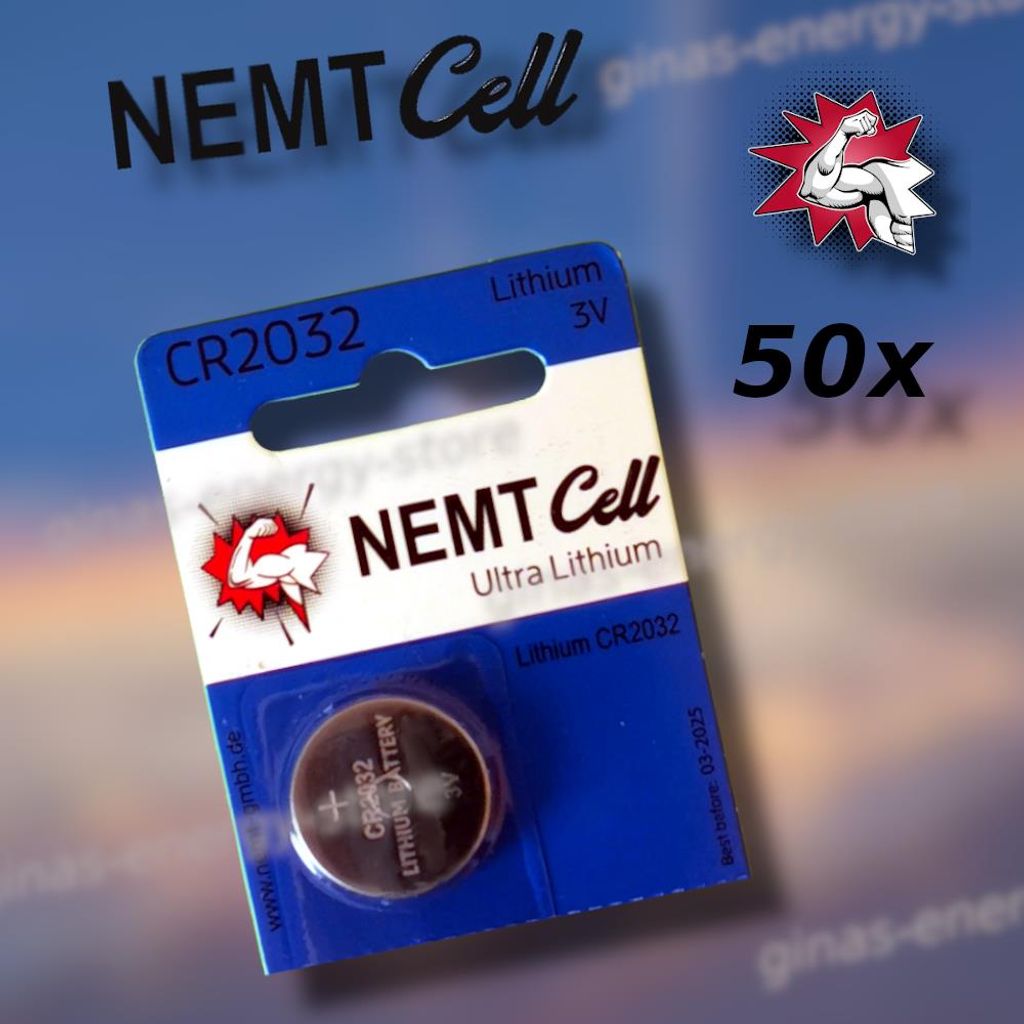 50 x CR2032 NEMT Cell Batterie Lithium Knopfzelle CR 2032 3V