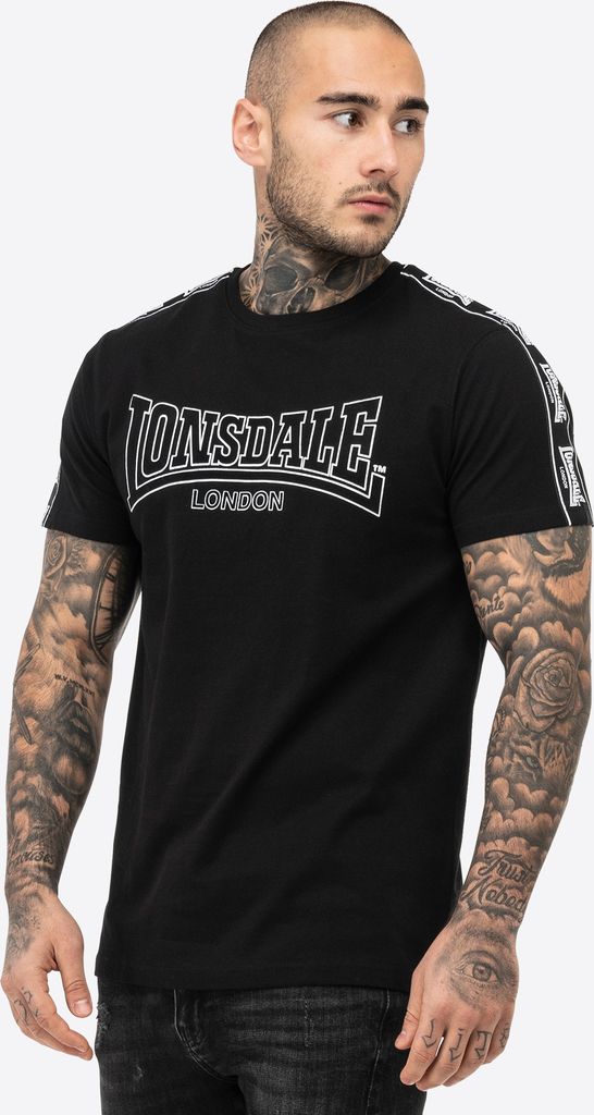 Herren T-Shirt normale Passform VEMENTRY Black/White XL Lonsdale