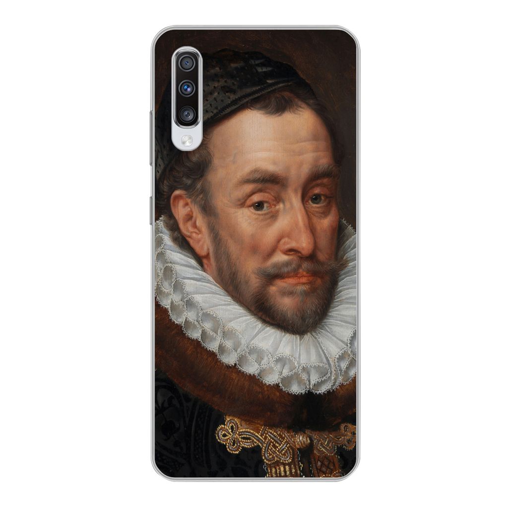 MuchoWow Handyhülle Schutzhülle Hülle für Samsung Galaxy A70 Wilhelm von Oranien - Gemälde von Adriaen Thomasz. Silikon Softcase Handy Hüll...