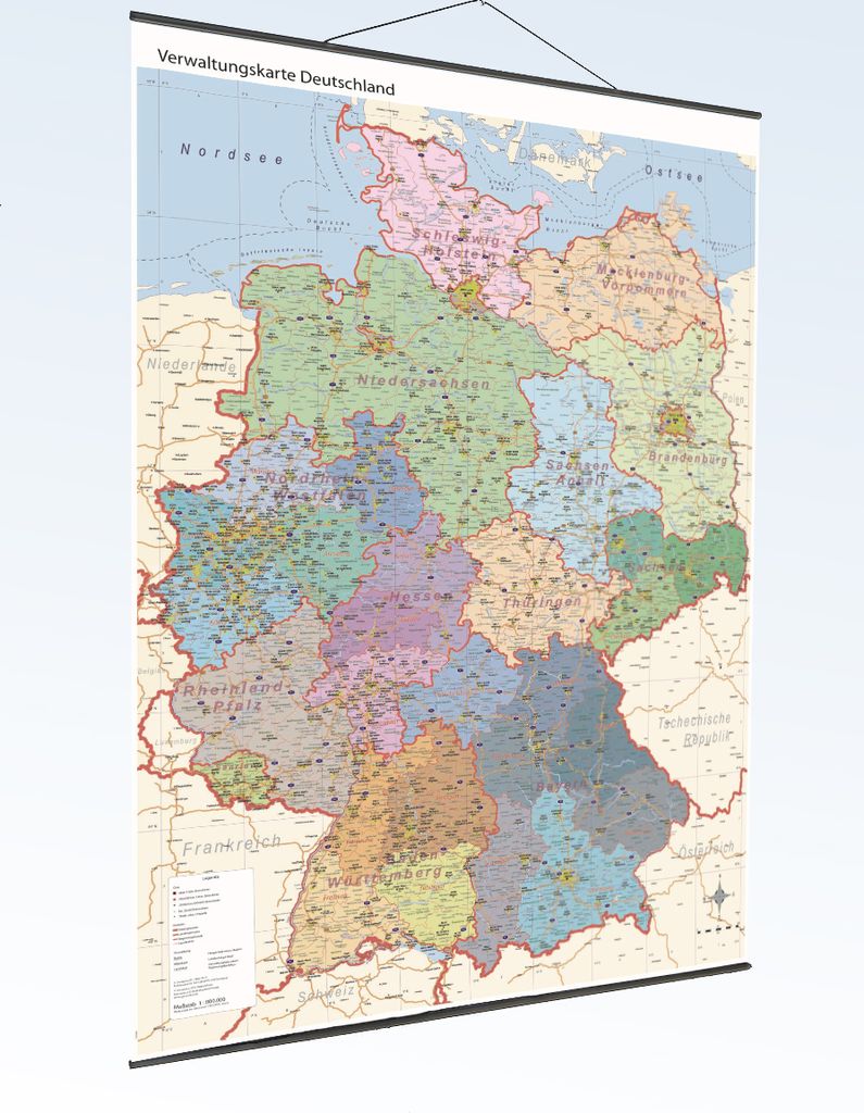 GeoMetro Landkarte Verwaltungskarte Deutschland politisch Produktbild 