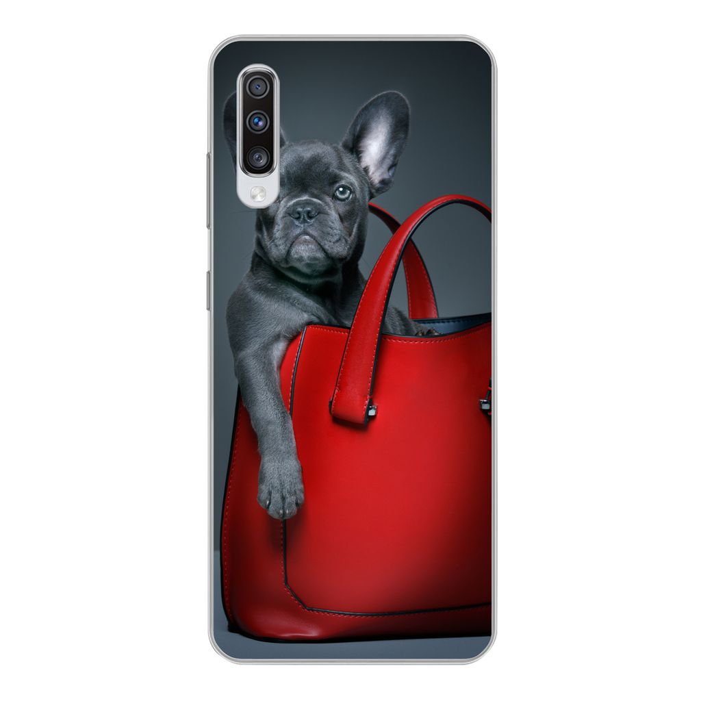 MuchoWow Handyhülle Schutzhülle Hülle für Samsung Galaxy A70 Hund - Lustig - Tasche - Kinder - Jungen - Mädchen - Kinder Silikon Softcase Ha...