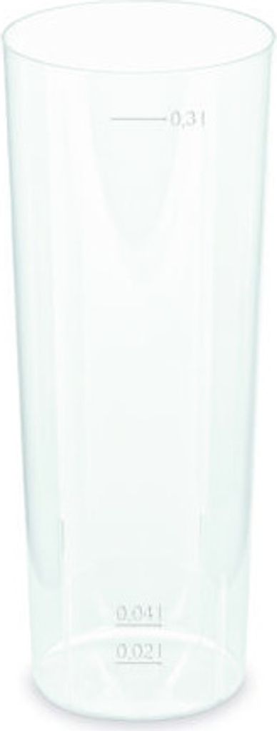 100x Mehrwegbecher Longdrink transparent PP Eichstriche 2 Produktbild 