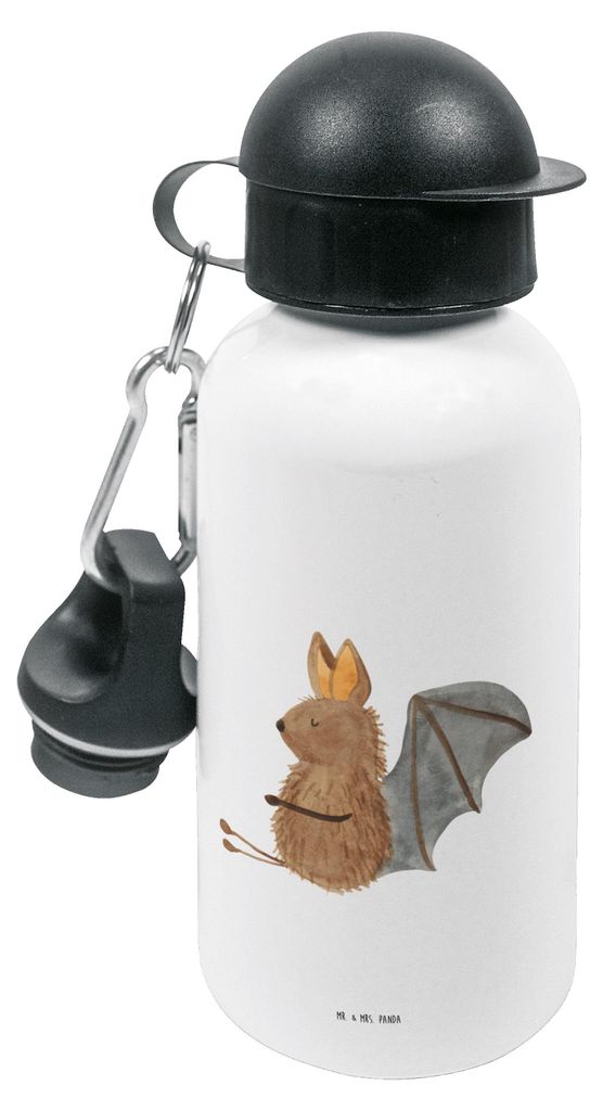 Mr. & Mrs. Panda Trinkflasche Fledermaus Sitzen - Weiß - Produktbild 