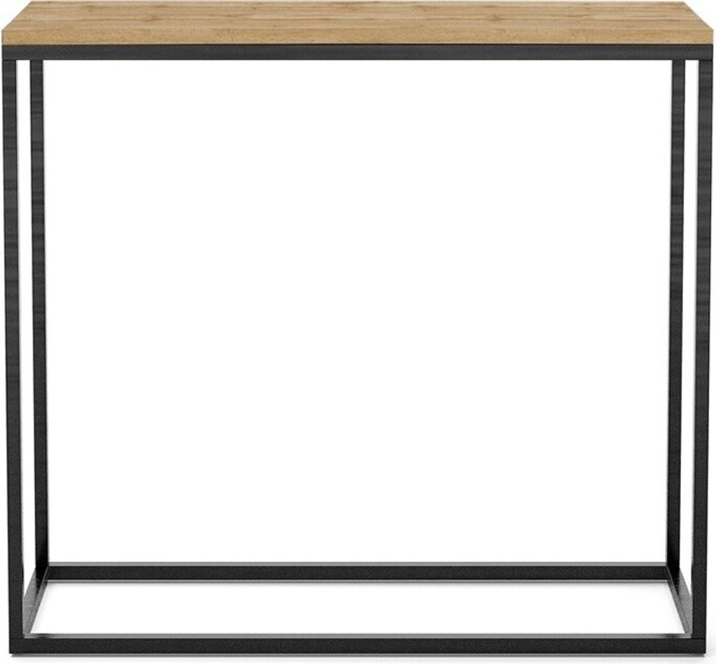 BETTSO Konsole für Flur elegante Schminktisch WELL 100cm Wotan mit Schwarzbeinen