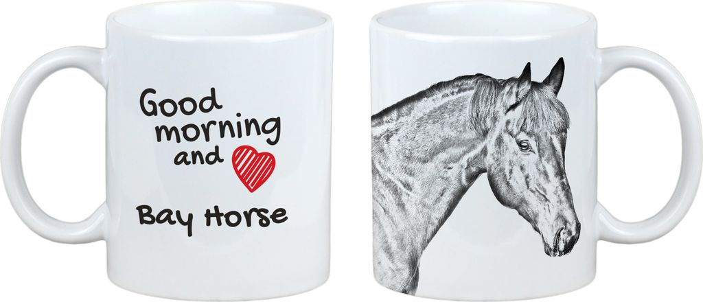 Braunes Pferd - Tasse mit Hund, personalisierte Tasse mit Druck, klassisches Geschenk für jeden von der Marke Art-Dog.