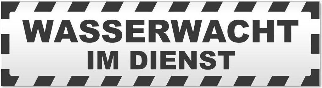 Kiwistar - Autoaufkleber - Dunkelgrau - 20 x 5,3 cm - Wasserwacht im Dienst gestreift - Hinweis Aufkleber Sticker für Auto, Kfz, Fahrrad, PKW, LKW