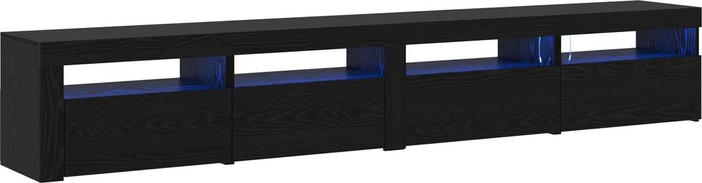TV-Schrankset 3 pcs Schwarz Eichen-Optik 240 x 35 x 40 cm