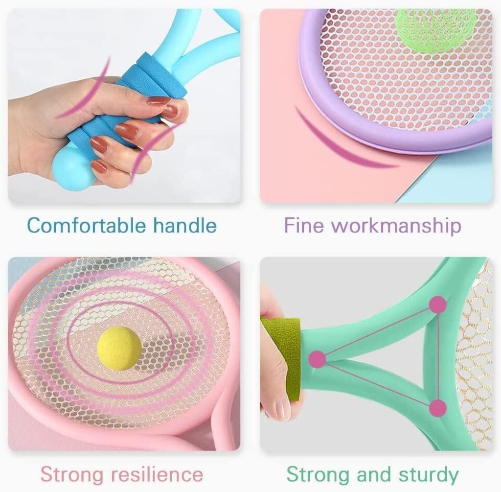 Kinder Federballset - Badminton Set Mit 2 Schlägern & 6 Bällen Für Indoor/Outdoor