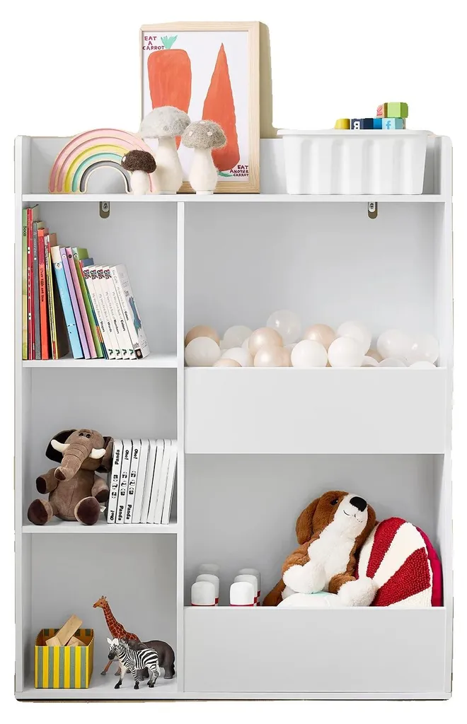 Étagère livres robuste 5 compartiments ouverts pour chambre d'enfant