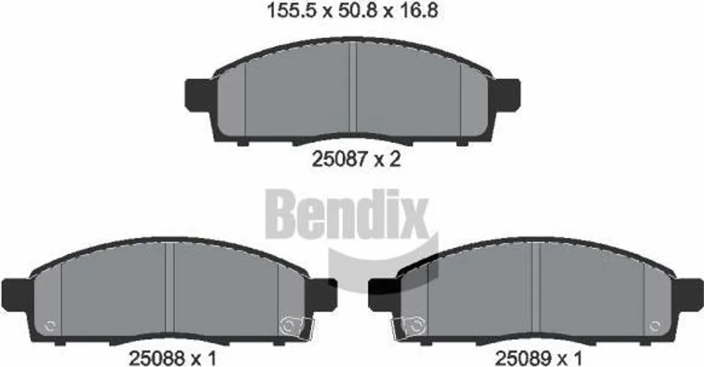 Plaquettes de frein NV200 BENDIX BPD1274 anti-sifflement