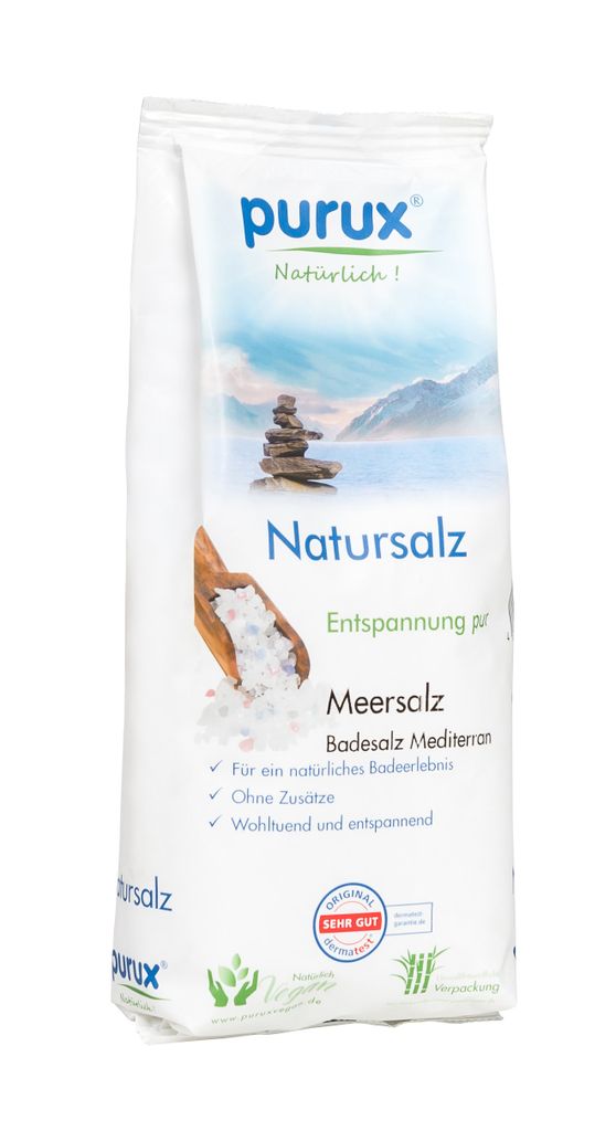 1 kg Mediterran Badesalz Badezusatz 100% Meersalz Produktbild 