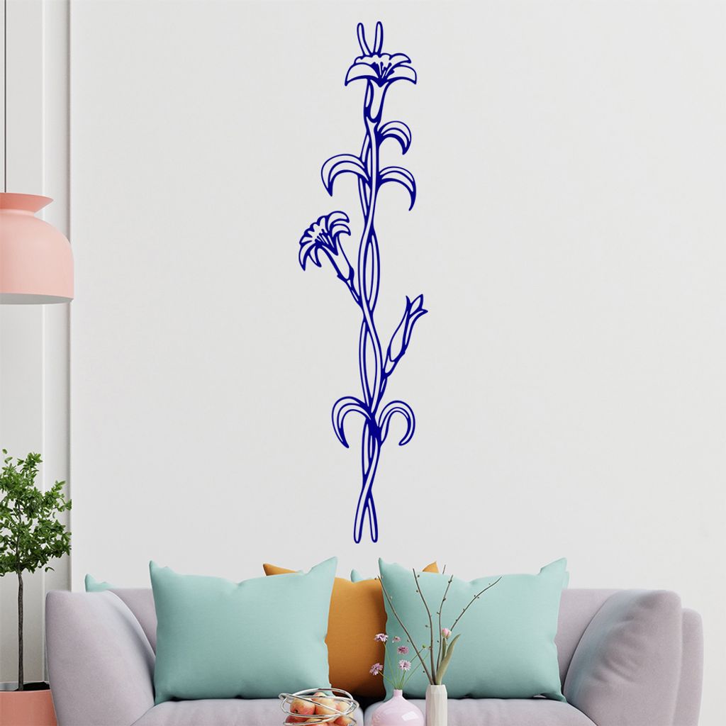 Blumen - Ranken Wandtattoo in 6 Größen - Wandaufkleber Wall Sticker - Dekoration, Küche, Wohnzimmer, Schlafzimmer, Badezimmer