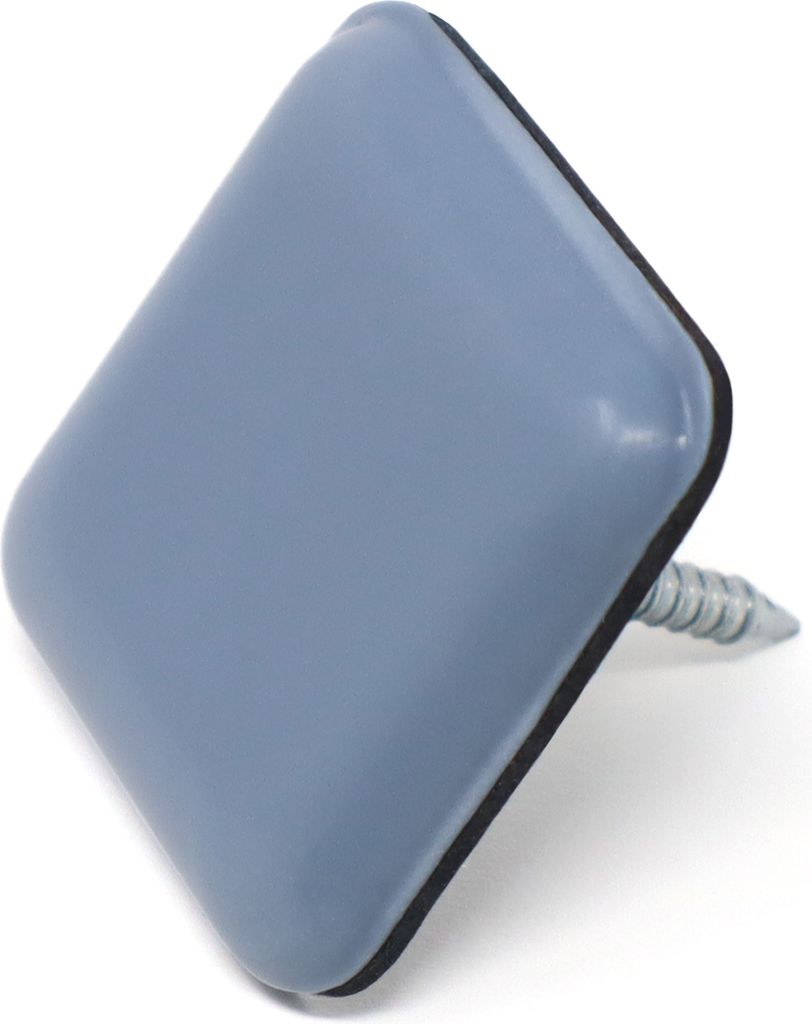 Adsamm | 4 x PTFE-Gleiter mit Nagel | 24x24 mm | Grau-Blau | quadratisch | Möbelgleiter mit Stift in von Adsamm