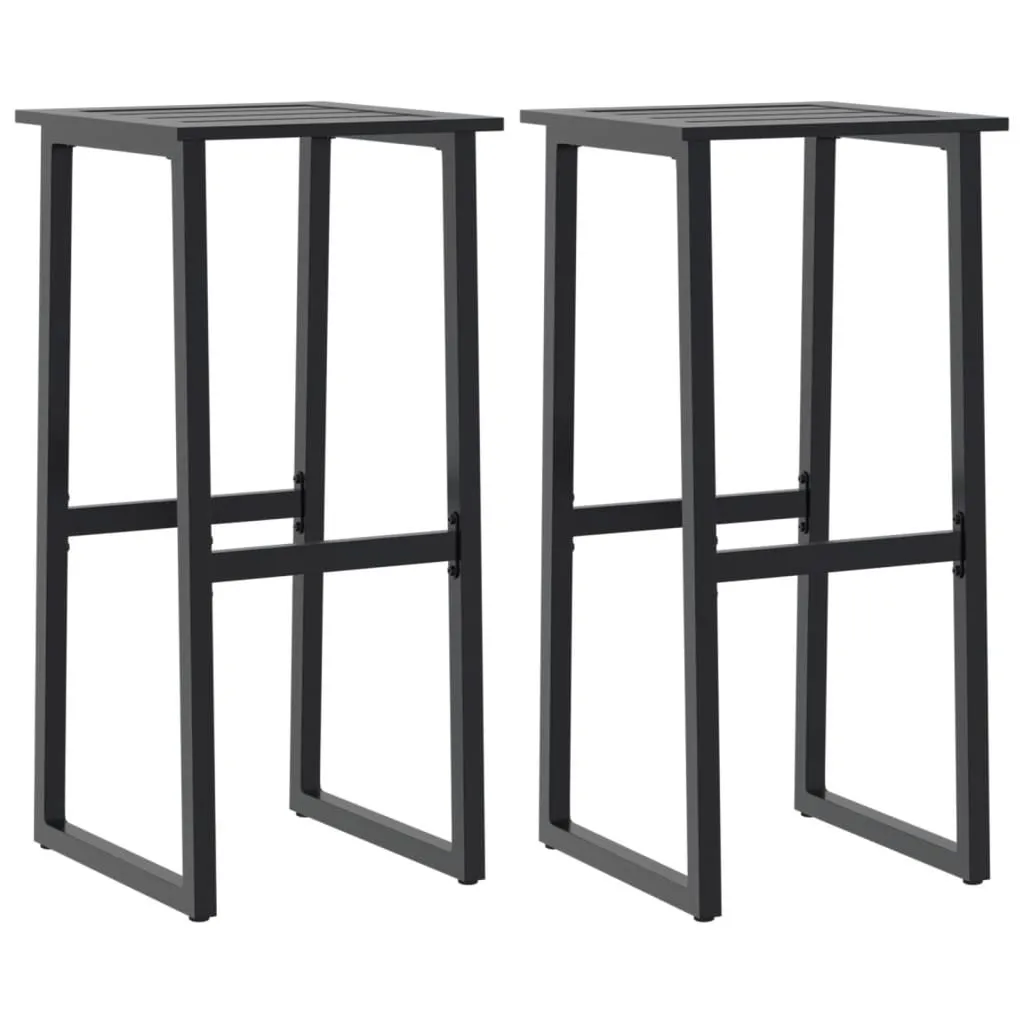 Sgabelli Bar Esterno vidaXL 2 pz Nero 80cm - Acciaio Anti-Ruggine