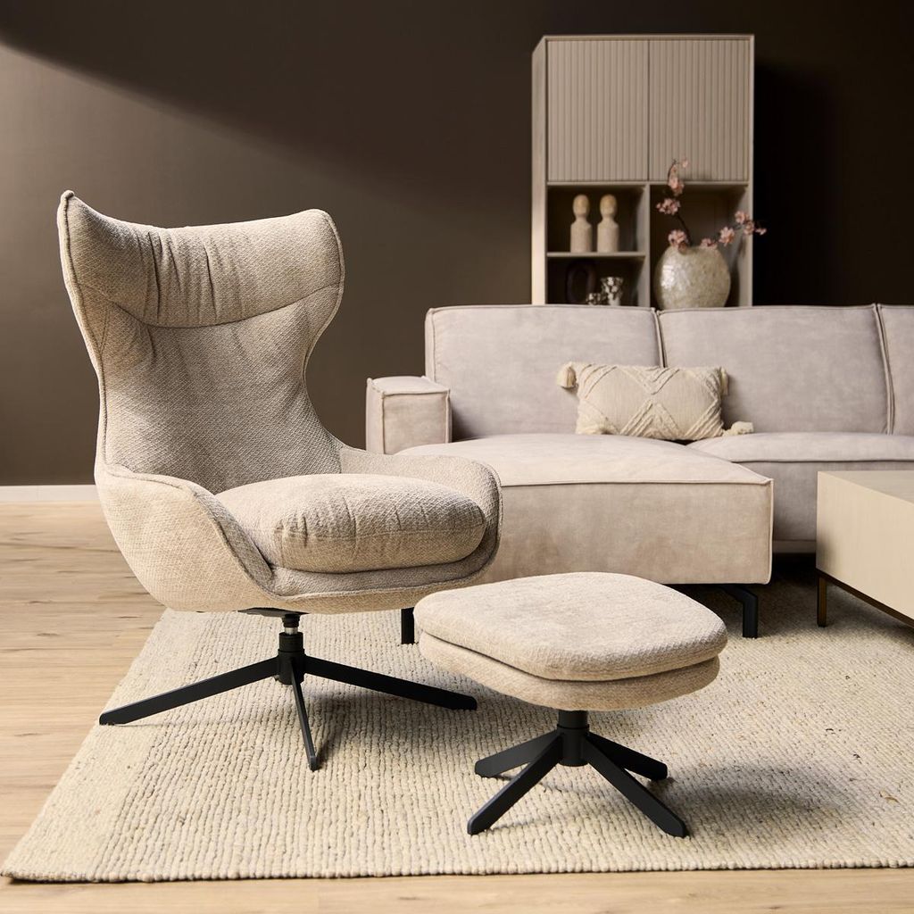 StarFurn Fauteuil Olivia Taupe Productafbeelding 