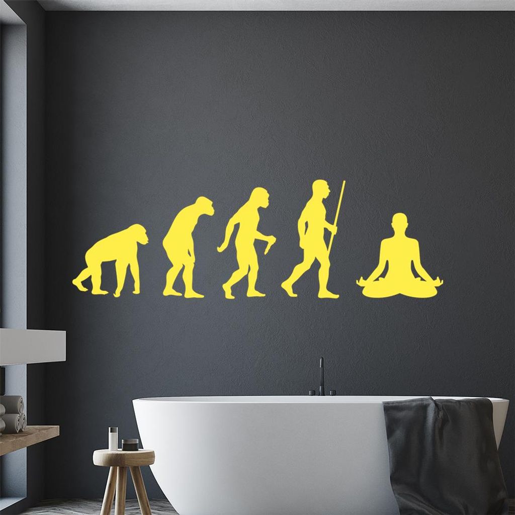 Yoga Gymnastik Evolution IV Wandtattoo Wandaufkleber Wall Sticker - Dekoration, Küche, Wohnzimmer, Schlafzimmer, Badezimmer