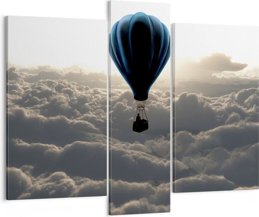 Bild auf Leinwand - Leinwandbild - Wolke Ballon Himmel - 95x80cm - Wand Bild - Wanddeko - Wandbilder - Leinwanddruck - Bilder - Kunstdruck - Wandde...